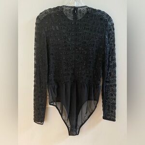 NWOT Lillie Rubin Vintage Black Sequin Blouse